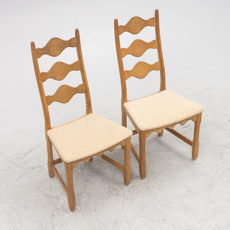 Henning Kjærnulf, six "Razorblade" chairs, Denmark, 1960's.