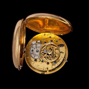 A gold pocket watch by Gustav Adolph Adamson, Paris, late 18th century.