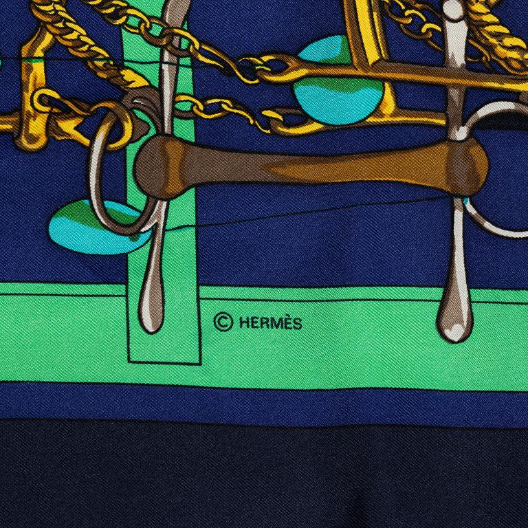 Hermès, two scarves "Arcs en Ciel" and "Mors & Filets".