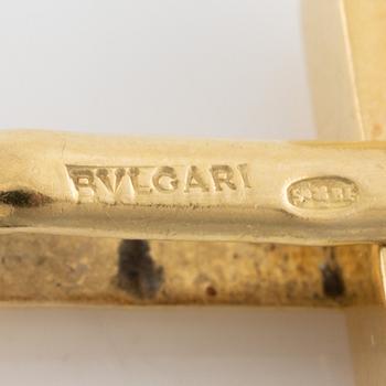 Bulgari, a pair of cufflinks, 18K gold and steel,