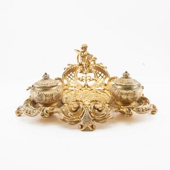 Inkstand in the Louis XV style, late 19th century.