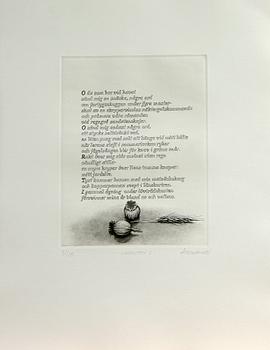 ÅKE JOHANSSON, 7 st, etsningar, "Handfluten", sign o numr.