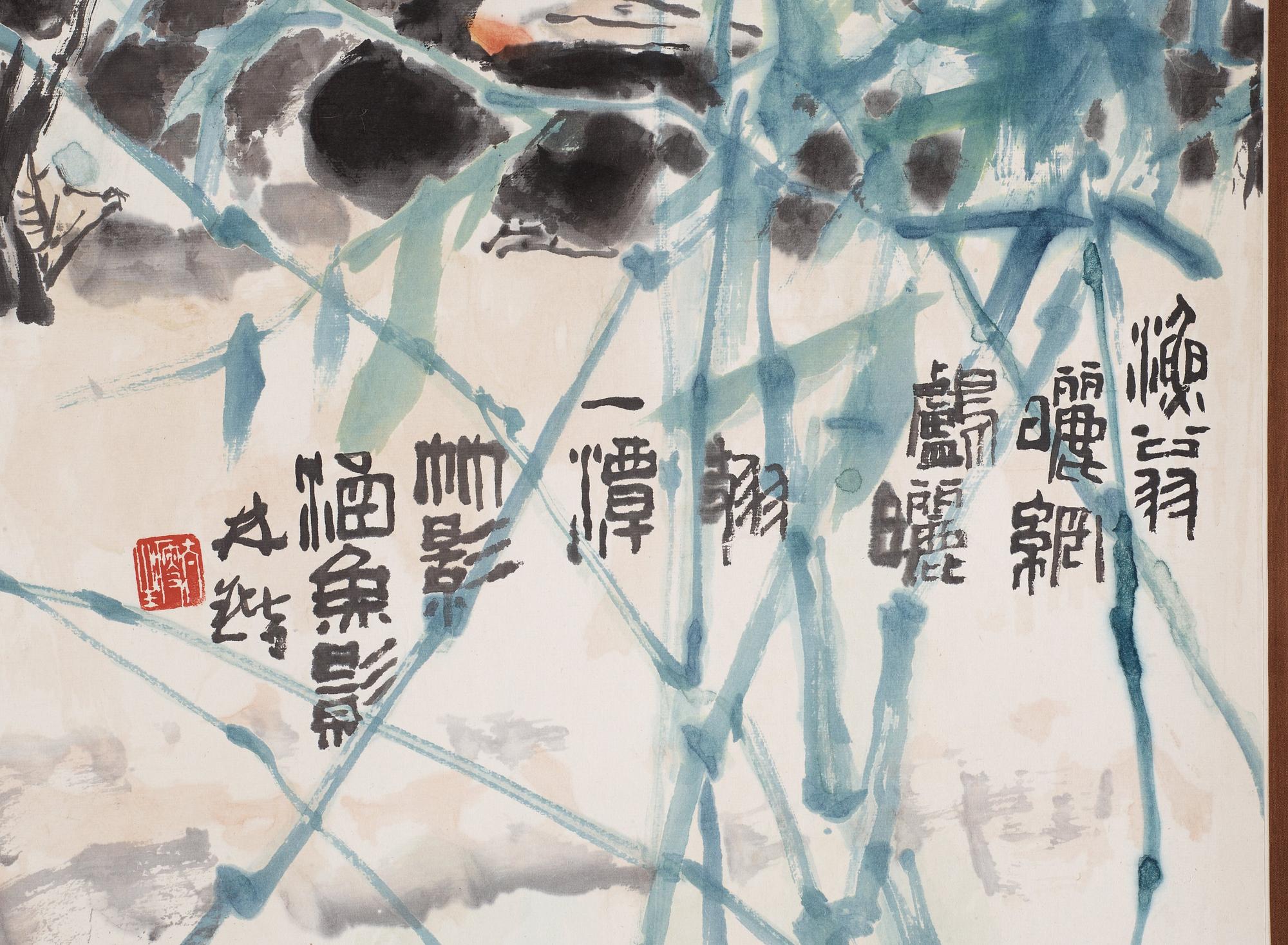 Lin Kai, A hanging scroll, signed.