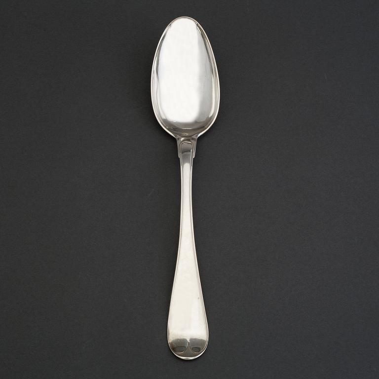 A silve spoon by JOHAN WILHELM ZIMMERMANN, Stockholm, 1791.
