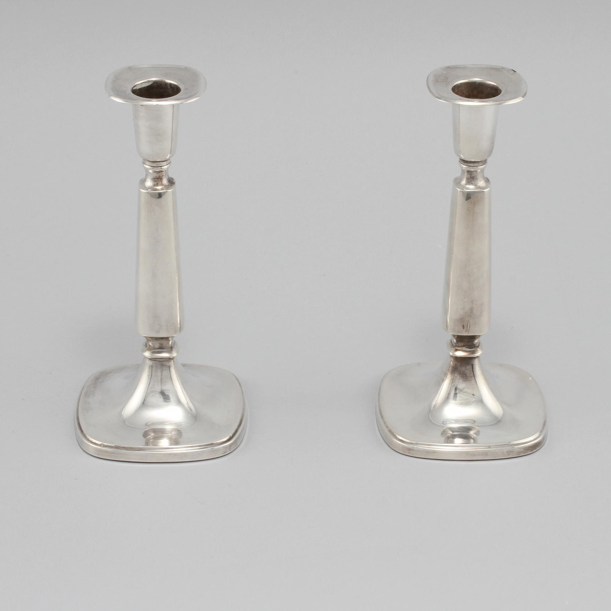 LJUSSTAKAR, ett par, silver, Tore Eldh, 1970.