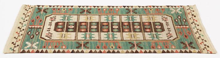 Märta Måås-Fjetterström, A textile, "Rabatten", flat weave, ca 110-110,5 x 62-64 cm, signed MMF.