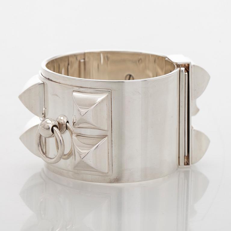 Hermès, a sterling silver 'Collier de Chien' bracelet.