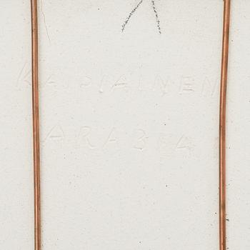 BIRGER KAIPIAINEN, A CERAMIC DISH. Butterflies and flowers. Signed Kaipiainen, Arabia. 1970s.