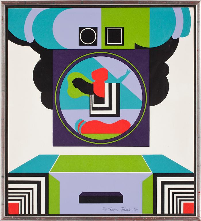 JUHA SOISALO, seriegrafi, sign o numr 8/60, dat -74.