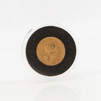 Guldmynt Sverige, Oscar II 10 kr, 1876.