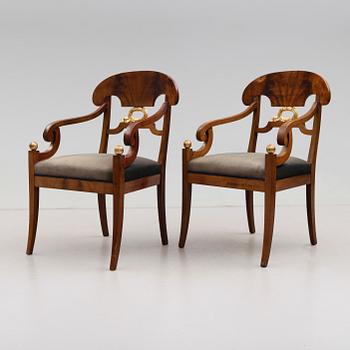 KARMSTOLAR, 1 par, Karl Johan, 1800-talets mitt.