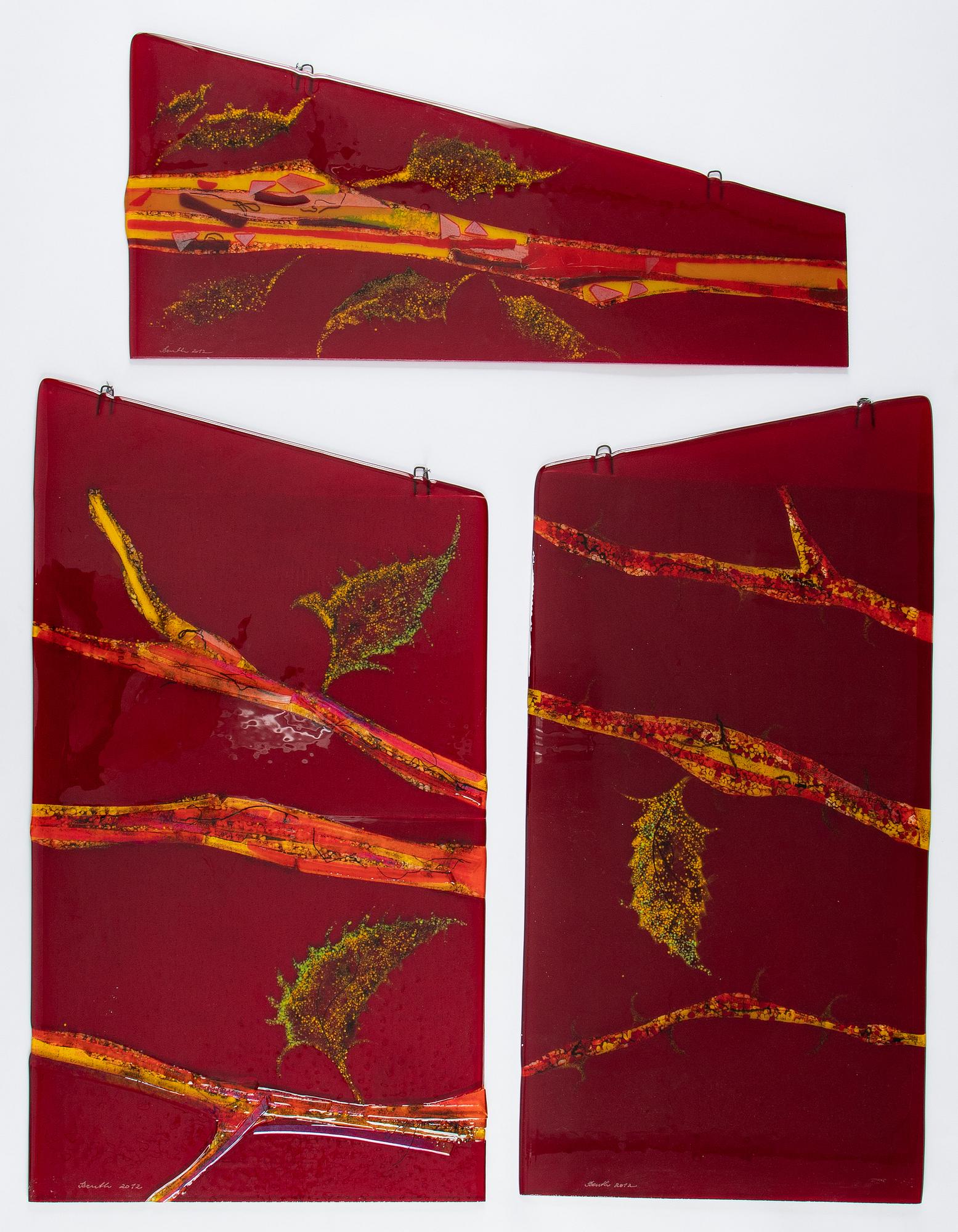 Benth Owesen, 23 glass plaques, Norway, signed and dated.