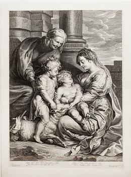 SHELTE ADAMS BOLSWERT, efter Rubens, gravyr, 1600/1700-tal.