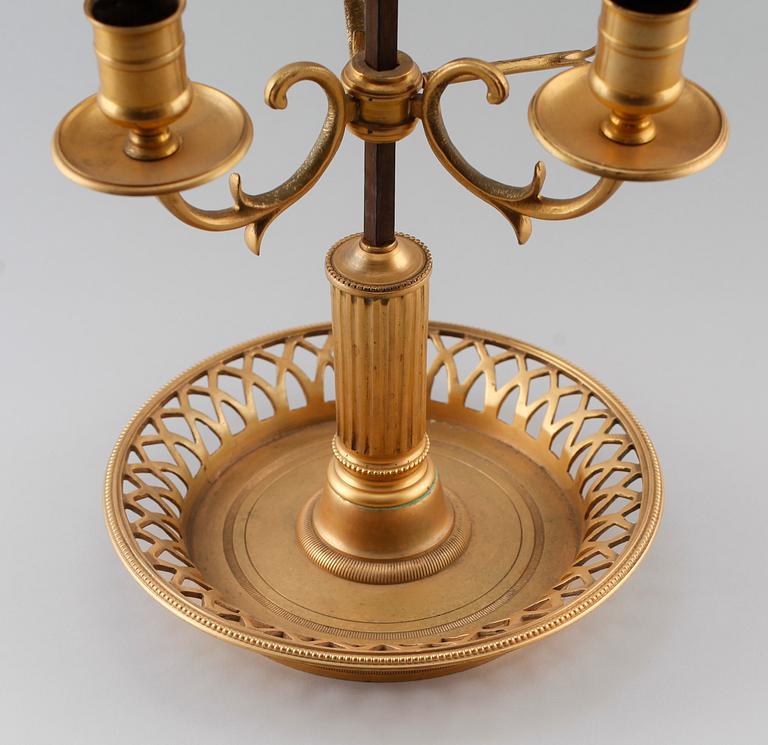 BOUILOTTELAMPA, brons, sent 1800-/tidigt 1900-tal.
