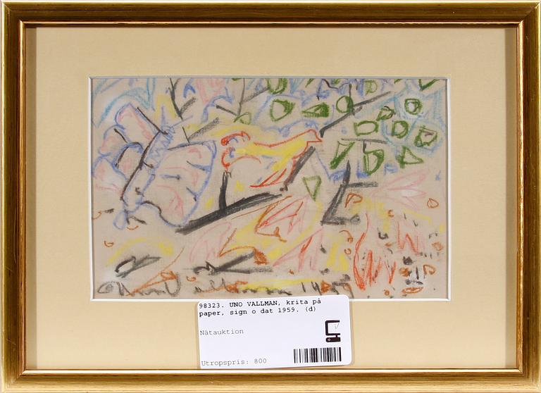 UNO VALLMAN, krita på papper, sign o dat 1959.