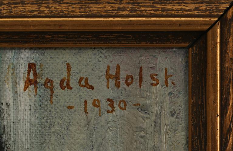 AGDA HOLST, olja på pannå, signerad och daterad 1930.