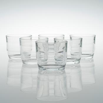 KAJ FRANCK, DRICKSGLAS, 28 st, "Prisma 6060", Nuutajärvi / Wärtsilä, 1960-70-tal.