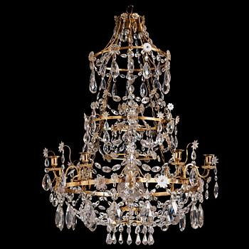 76. A Gustavian late 18th century eight-light chandelier.