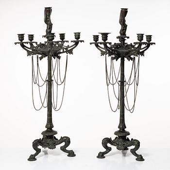 A pair of candelabras, late 19th century.