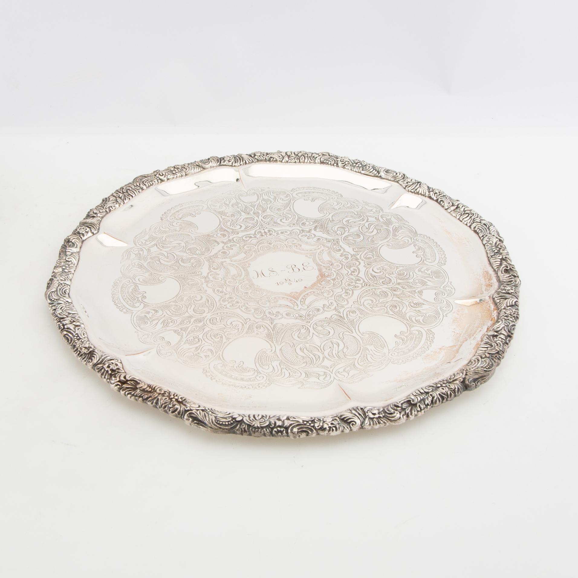 Trays 3 pcs, including England, silver-plated, first half of the 20th century.