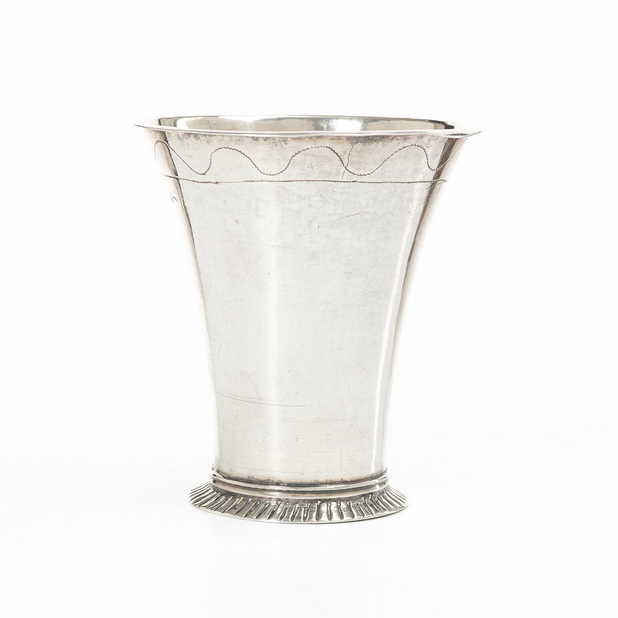 A Swedish silver beaker, mark of Jonas Yman, Växjö, active 1760–1808.