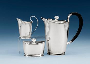 938. A Guldsmedsaktiebolaget three pieces of silver coffee service, Stockholm 1948-49.