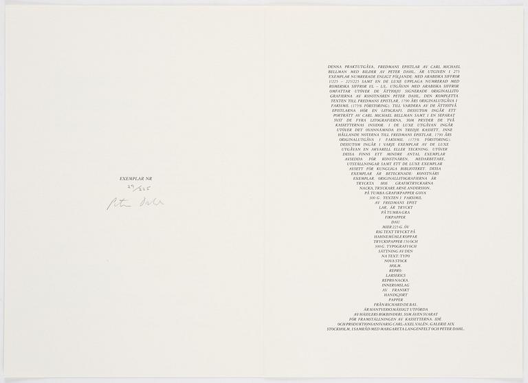 Peter Dahl, "Carl Michael Bellman: Fredmans Epistlar".