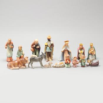 15 porcelain figurines, designed by MI Hummel for Goebel, late 20th century.