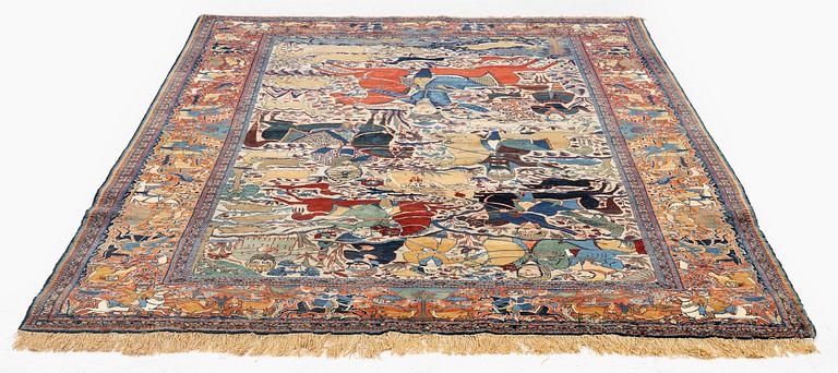 A Kashan 'Mohtasham' rug, c. 211 x 139 cm.
