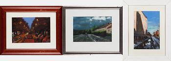 Timo Jakola, pastels, 3 pieces, signed and dated 2012 and 2023.