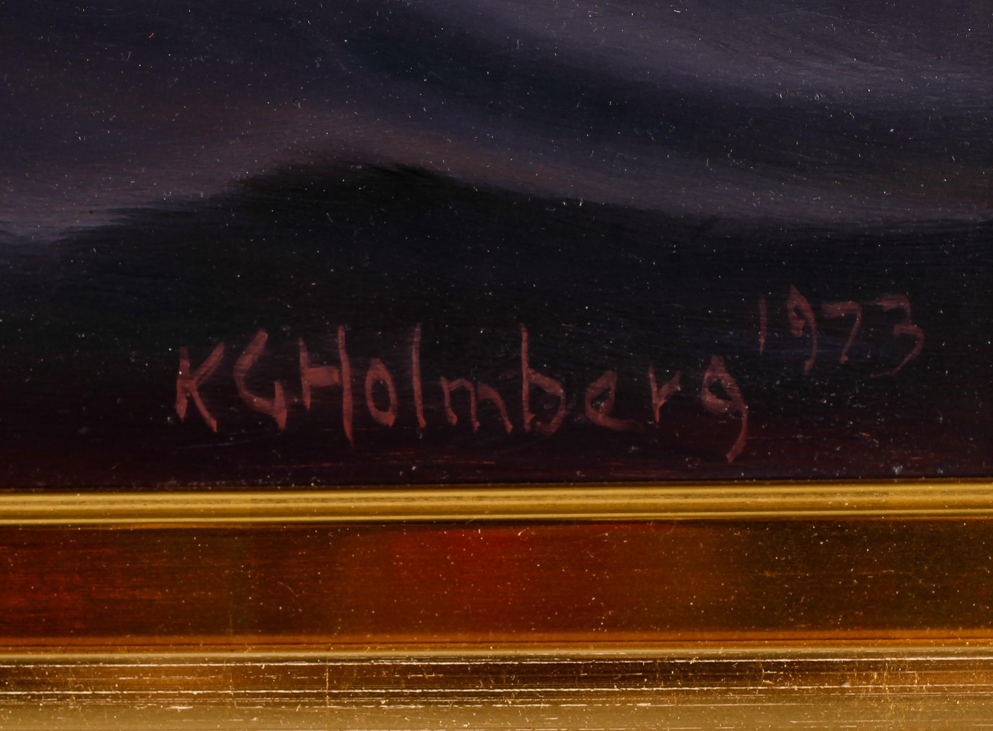 KARL GUSTAV HOLMBERG, olja på pannå, signerad.