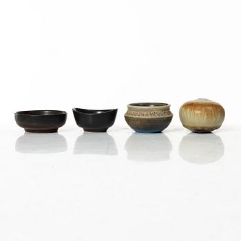 Miniature vases, 16 pcs, including Stig Lindberg, Gunnar Nylund, Carl Harry Stålhane, 1960s/70s.