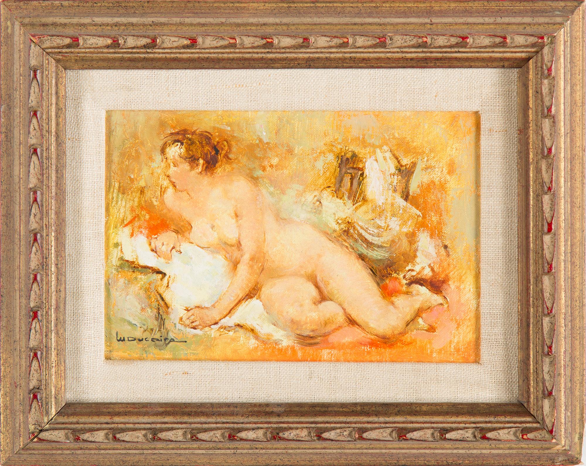 MARYSE DUCAIRE-ROQUE, "Nu", oil on canvas, signed.