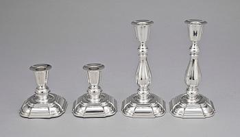 LJUSSTAKAR, 2 par, silver, Ceson, Göteborg 1970/80-tal.