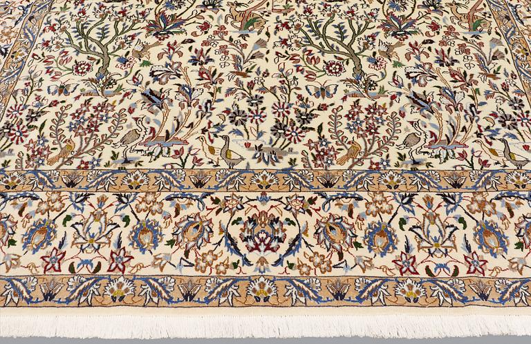 A carpet, Figural Nain, part silk, sk 9LAA, ca 355 x 249.