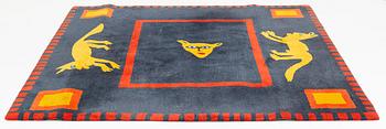 Ulrica Hydman-Vallien, a 'Cat' carpet, Kinnasand, limited edition, Nr, 76/100, ca 200 x 200 cm.