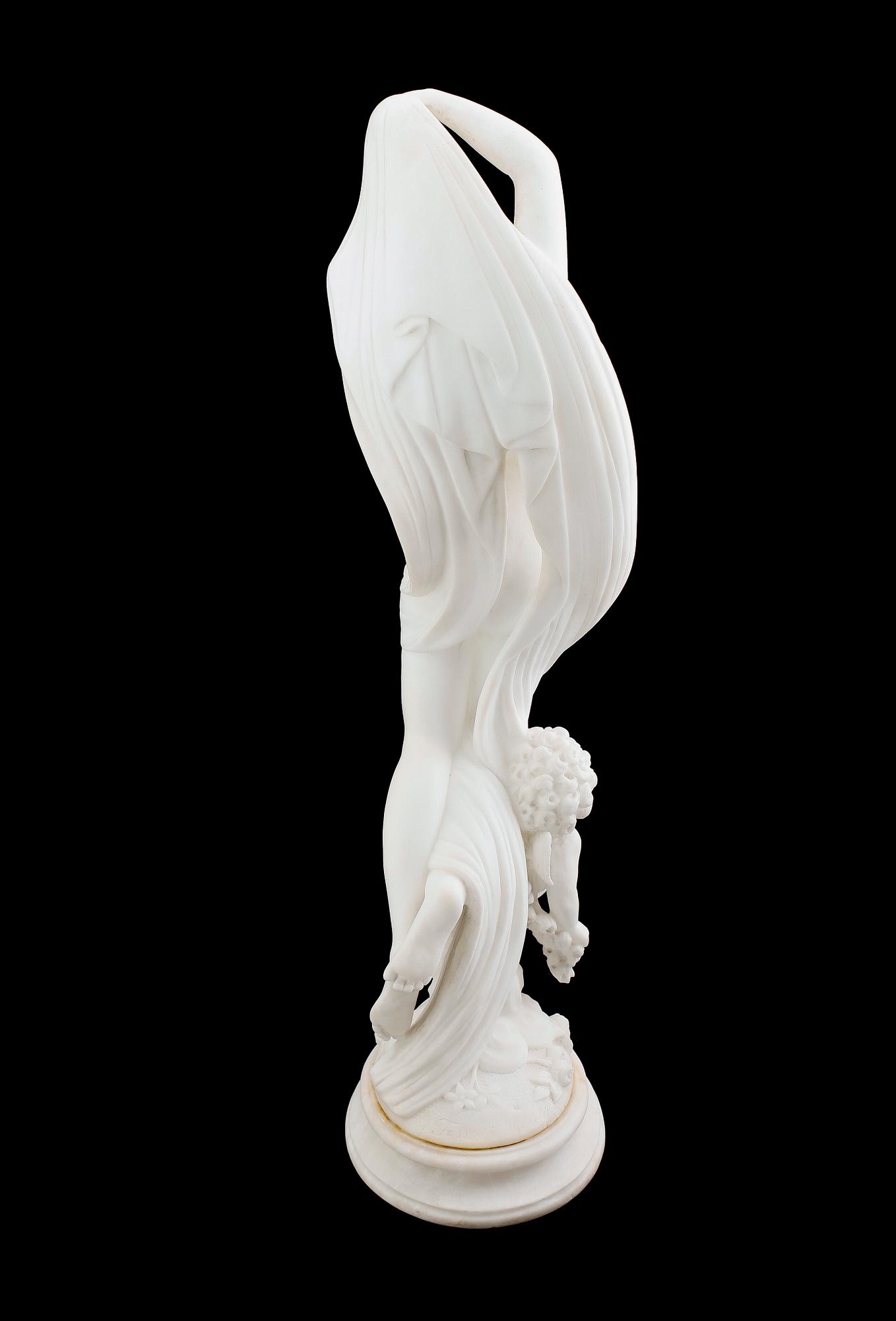 SKULPTUR, marmor, signerad Fossati, Gentile, Wien, omkring år 1900.