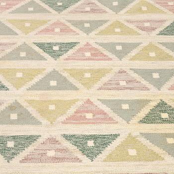 Sigvard Bernadotte, a carpet, "Harlequin", flat weave, ca 241,5 x 163,5 cm, signed SB.