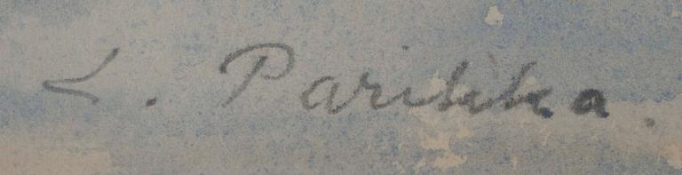 LAURI PARIKKA, akvarell, signerad.