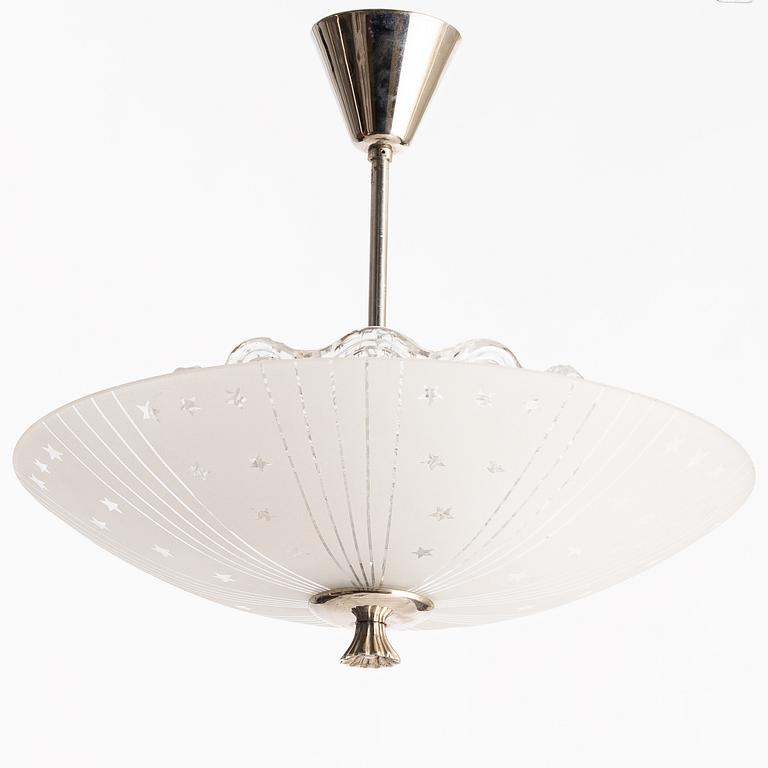 A ceiling lamp, Orrefors, 1950s.