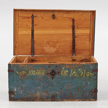 A painted chest, dated 1831.