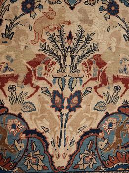 MATTO, semi-antique Tabriz figural, ca 400 x 298,5 cm.