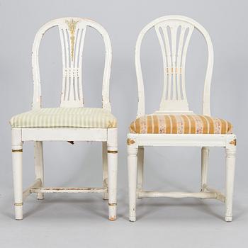 Stolar, 5+2 st, gustavianska, omkring 1800.