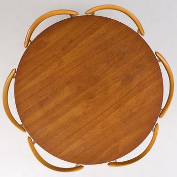 Hans J. Wegner, matgrupp, sju delar, "Hjerte-set", Fritz Hansen, Danmark, 1965.