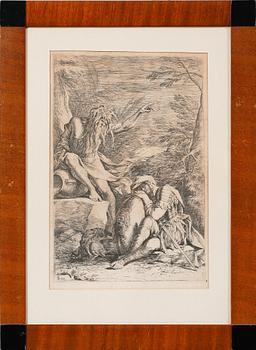 SALVATOR ROSA, efter, 2 st, etsningar, signerade i tryck, 1800-tal/tidigt 1900-tal.