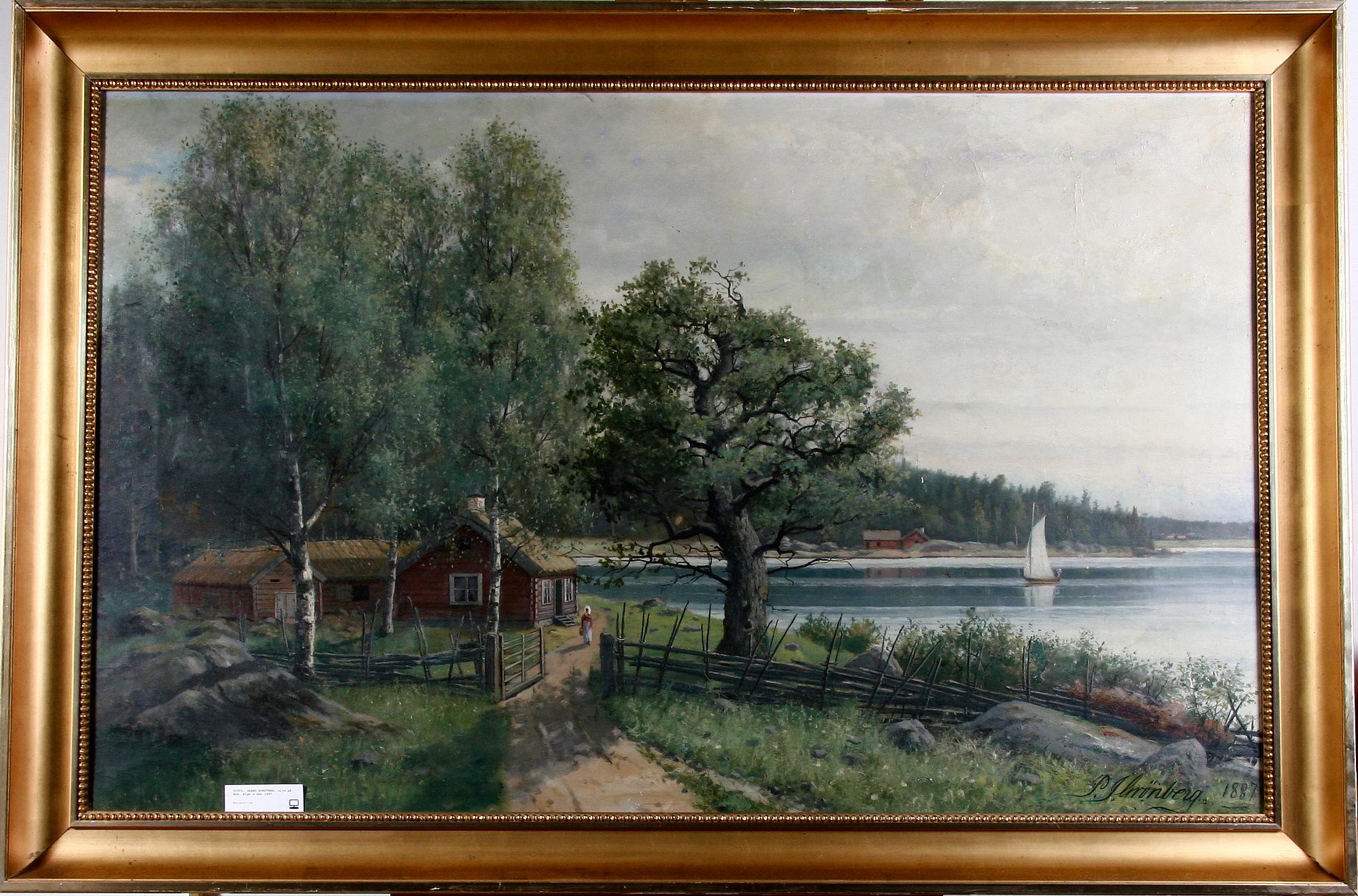 OKÄND KONSTNÄR, olja på duk. Sign o dat 1887.