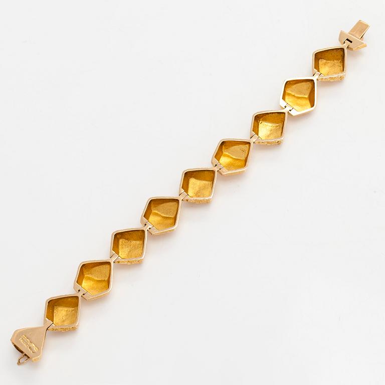 Björn Weckström, a 14K gold bracelet 'Lapp Stones' for Lapponia 1970.