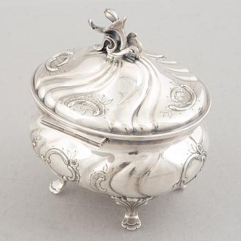 A Three Piece Silver Coffee Service, including mark of CG Hallberg, Stockholm 1961.