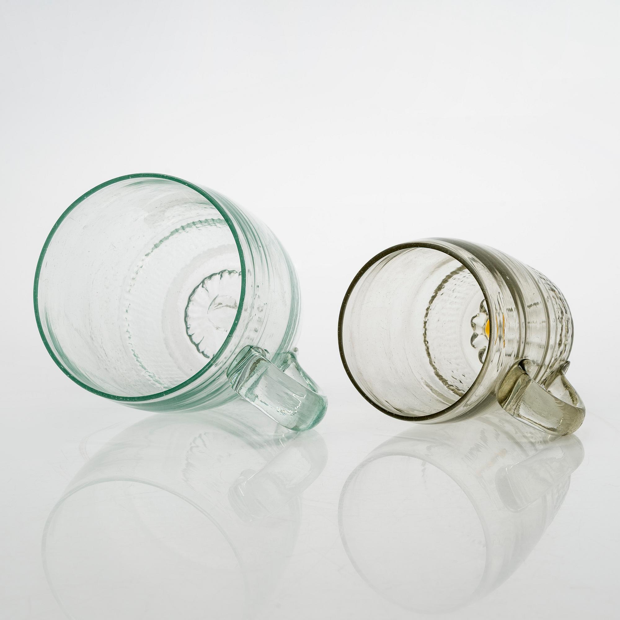 Tuoppeja, 2 kpl, "Rihlatuoppi" , Suomi 1800-luvun loppupuoli.