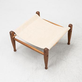 Kaare Klint, fåtölj med fotpall, "Safari Chair", Danmark.